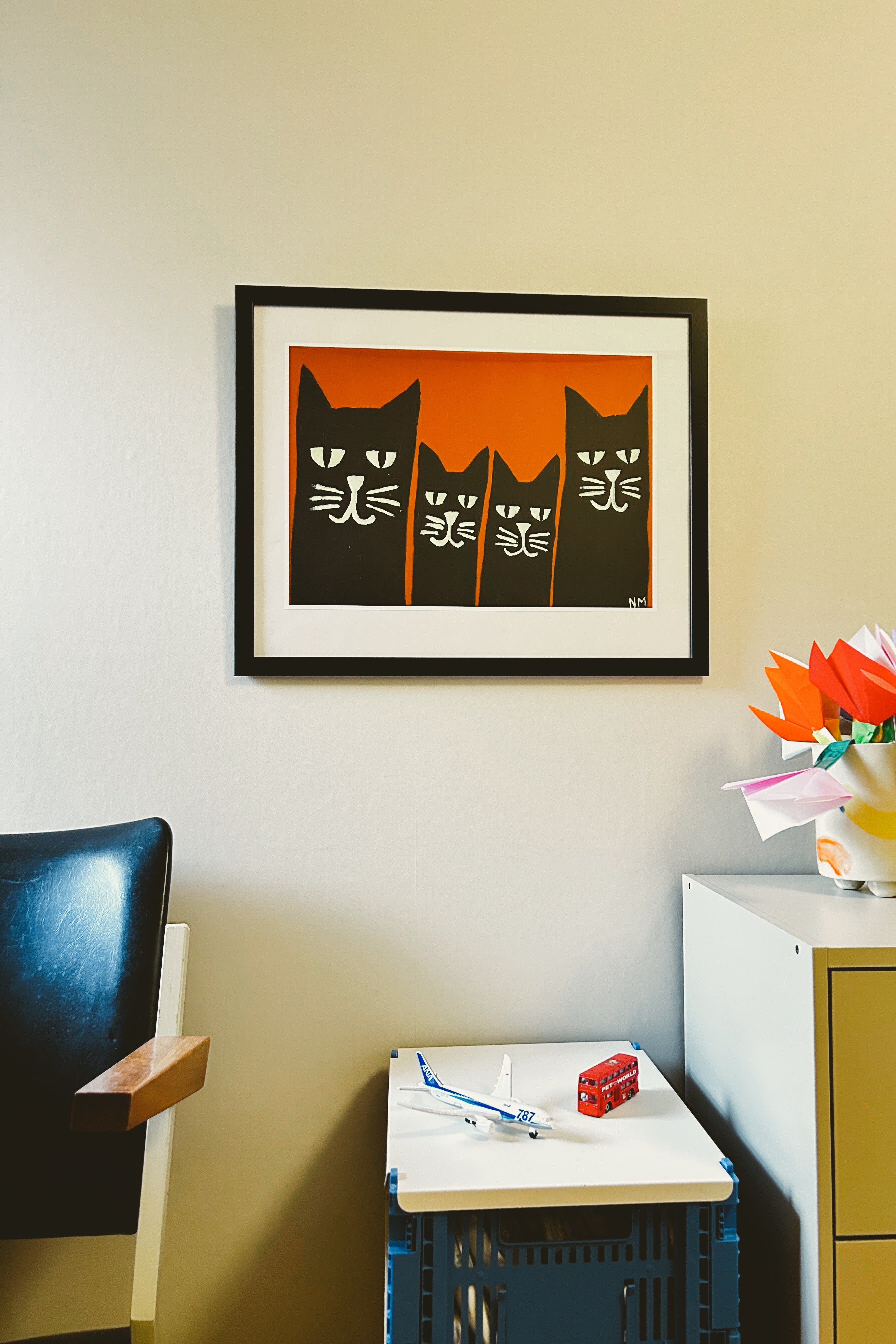Black Cat Family Print