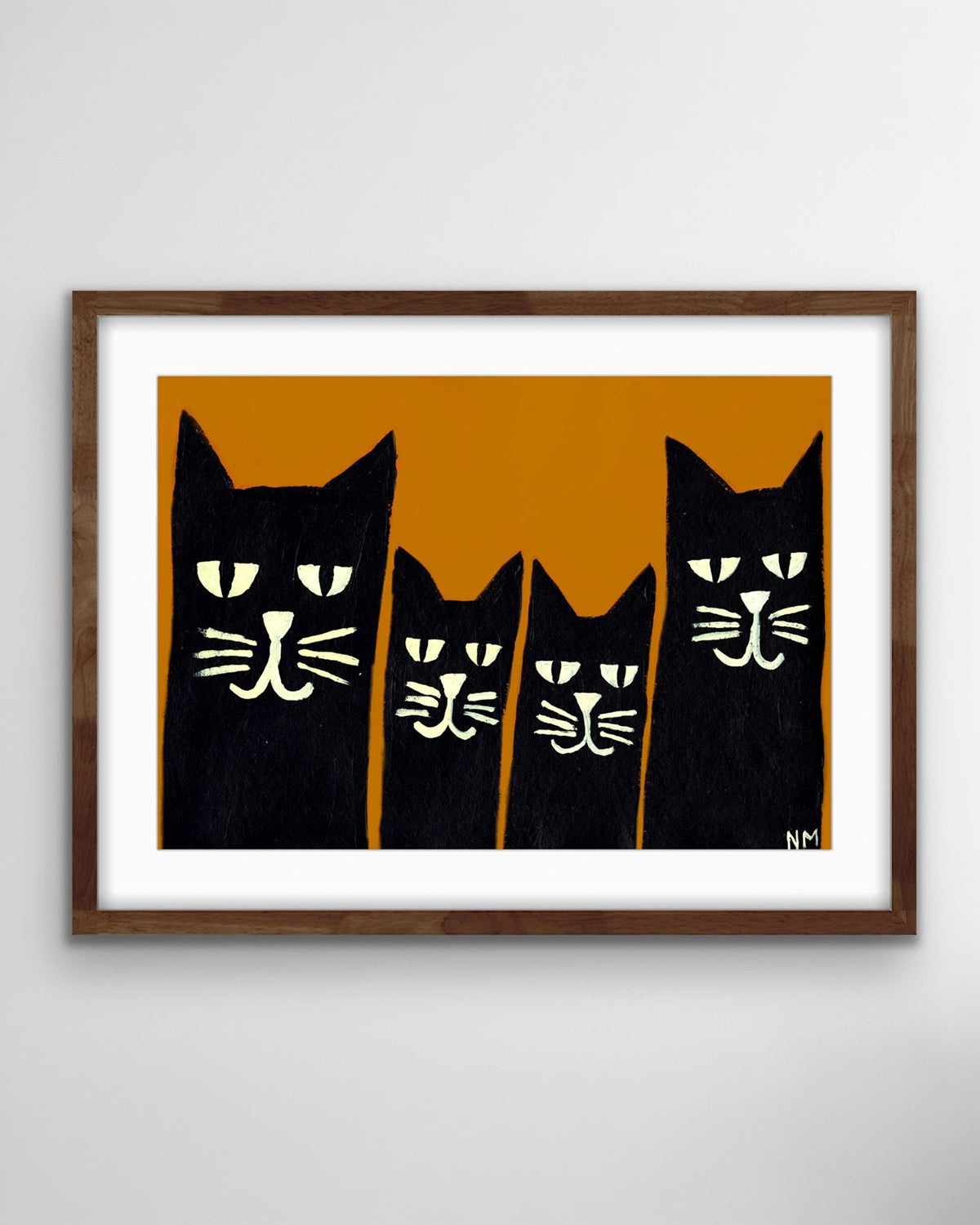 Black Cat Family Print